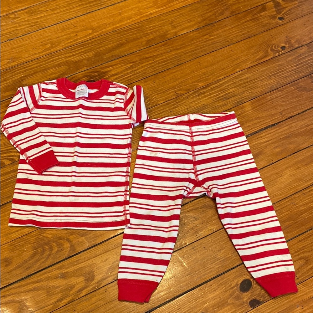 Red and White Striped Kids Pajamas